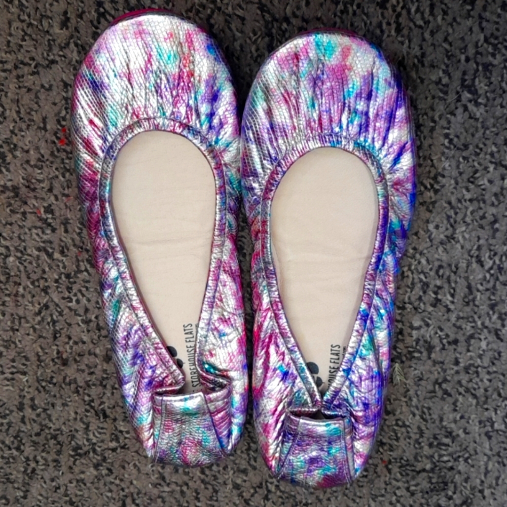Shoehouse Flats Metalic Multicolor Size 8.
